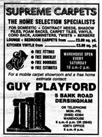 Advert - Playford carpets 1989